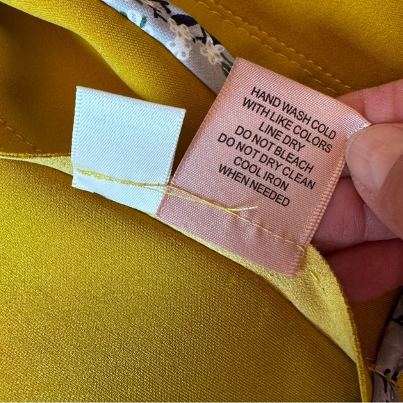 Philosophy Women’s Sz S Mustard Yellow Open Front Faux Leather Jacket Moto Style - Picture 4 of 10